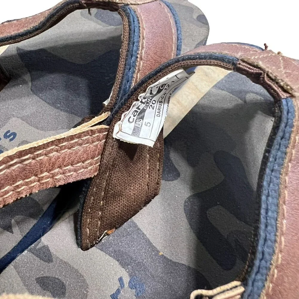 Carter's Sz 5 Brown Camouflage Flip Flops Sandals